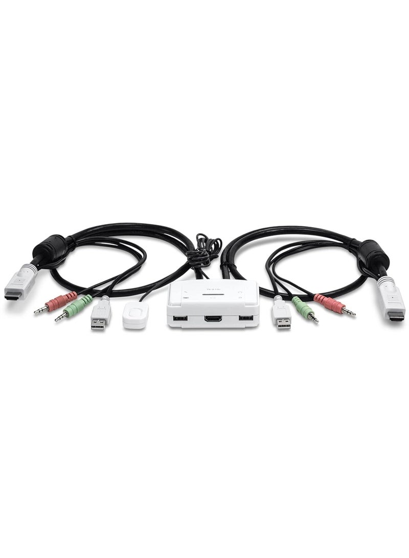 TRENDnet TK-215i 2-Port HDMI KVM Switch, Control 2 Computers via a Single Control Panel, Full HD 1080p, HDMI and 3.5 mm Analogue Audio - Image 4